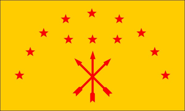Flagge der Tscherkessen, Größe: 150 x 90 cm
