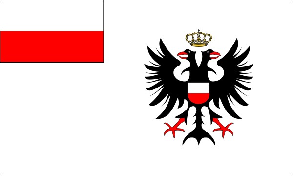 Free City of Lübeck, flag from 1839 to 1850, size: 150 x 90 cm