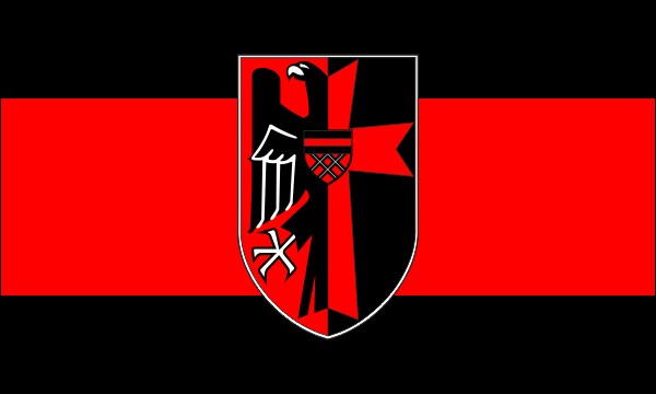 Sudetenland, Flagge der Sudeten, mit Wappen, Größe: 150 x 90 cm