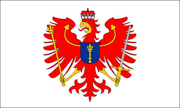 Brandenburg, flag with Markish Eagle, size: 150 x 90 cm