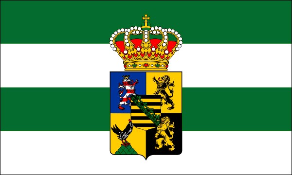 Duchy of Saxony-Coburg-Gotha, 1888-1918, state flag with middle coat of arms, size: 150 x 90 cm