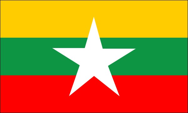 Burma (Birma, Myanmar), Nationalflagge, seit 2010, Größe: 150 x 90 cm