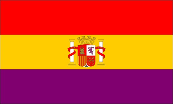 Spanien, Staats- und Marineflagge der Republik, 1931-1939, Größe: 150 x 90 cm