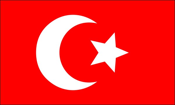 Ottoman Empire, National flag (variant), 1890-1923, size: 150 x 90 cm