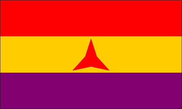 Spanien, Flagge der Internationalen Brigaden im Spanischen Bürgerkrieg, 1936-1939, Größe: 150 x 90 c