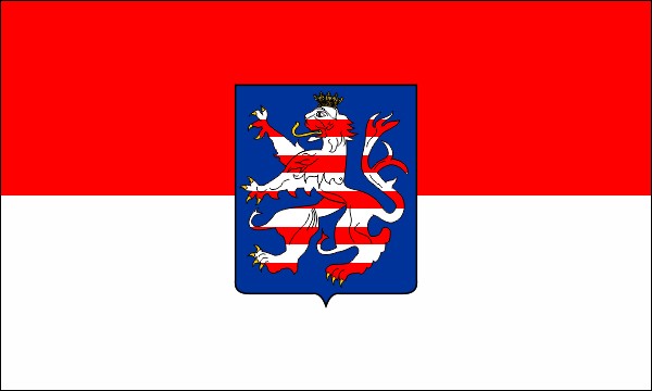Electorate of Hessen-Kassel, state colors with coat of arms, size: 150 x 90 cm