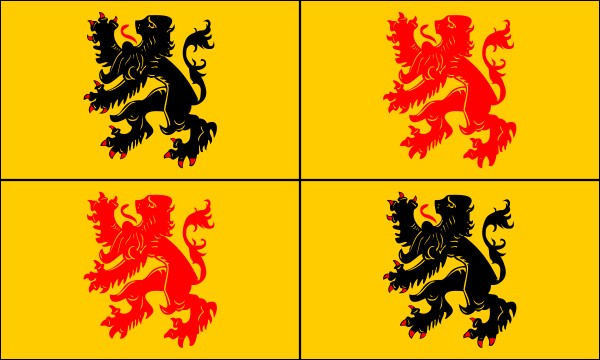 Grafschaft Hennegau, Flagge, 1299-1345, Größe: 150 x 90 cm