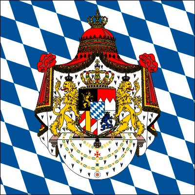 Königreich Bayern, Standarte des Königs, 1835 bis 1918, Größe: 113 x 113 cm