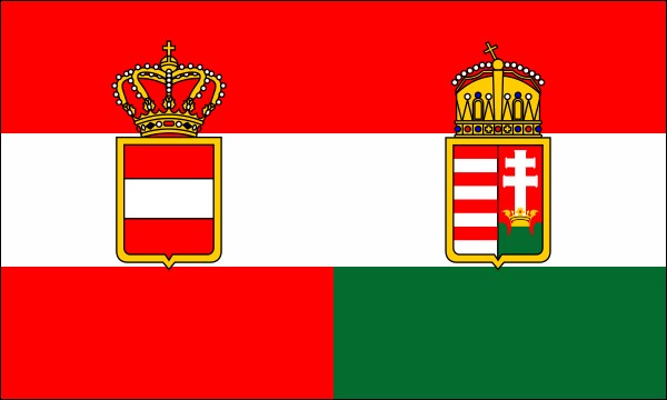Österreich-Ungarn, Handelsflagge, 1869-1918, per Gesetz, Größe: 150 x 90 cm