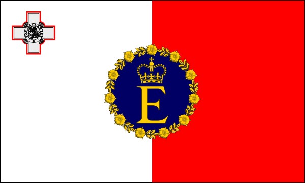 Malta, flag of the Queen, 1967-1974, size: 150 x 90 cm