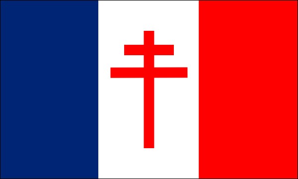 Free France, historical region in France, flag, size: 150 x 90 cm