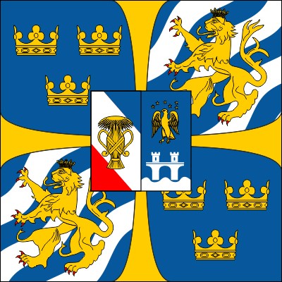 Sweden, flag of the king as commander-in-chief of the army, size: 113 x 113 cm