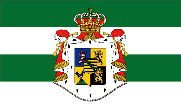 Herzogtum Sachsen-Coburg-Gotha, 1888-1918, Staatsflagge mit mittlerem Wappen, Größe: 150 x 90 cm