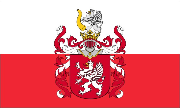 Coat of arms of Gryf - Color's flag with coat of arms - size: 150 x 90 cm