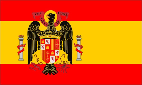 Spain, state and naval flag, 1945-1977, size: 150 x 90 cm