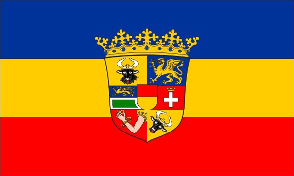 Free State of Mecklenburg-Schwerin, flag 1918-1934, with coat of arms, size: 150 x 90 cm