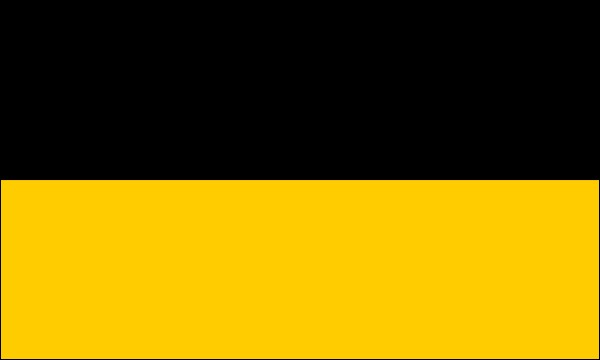 Flagge Kaschubiens, Streifenflagge in Schwarz-Gelb, Größe: 150 x 90 cm