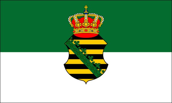 Herzogtum Sachsen-Altenburg, Flagge (Standarte) des Herzogs, 1871 bis ca. 1890, Größe: 150 x 90 cm