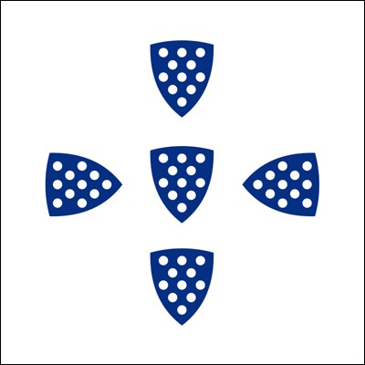 Königreich Portugal, Flagge, 1185-1252, Größe: 113 x 113 cm