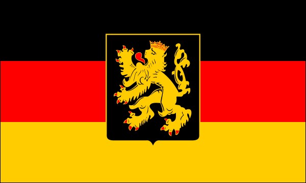 Volksstaat Reuß, Flagge, 1919-1920, mit Wappen, Größe: 150 x 90 cm