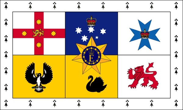 Australien, Flagge der Königin, 1953-2022, Größe: 150 x 90 cm
