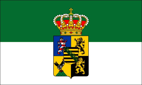 Herzogtum Sachsen-Coburg-Gotha, 1830-1918, Flagge mit mittlerem Wappen, Größe: 150 x 90 cm