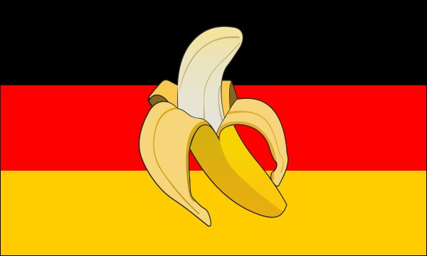 Deutschland, Flagge mit Banane, Größe: 150 x 90 cm