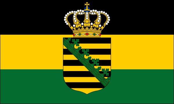 Grand Duchy of Saxony-Weimar-Eisenach, flag, 1897-1918, with lesser coat of arms, size: 150 x 90 cm