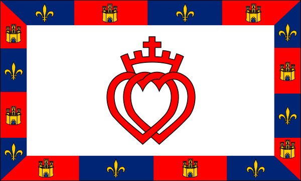 Vendée, historical region in France, flag, size: 150 x 90 cm