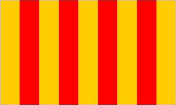Roussillon, historical region in France, Flag, size: 150 x 90 cm