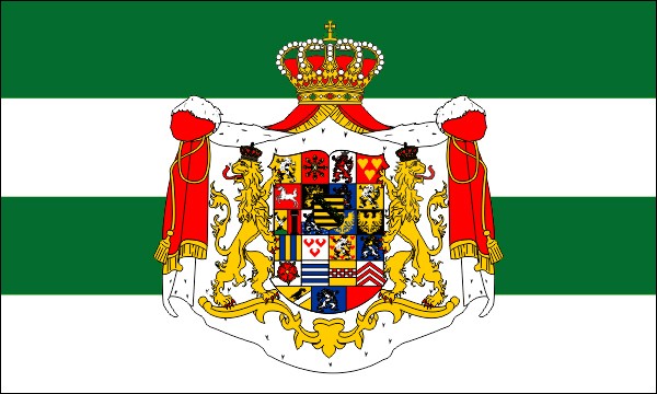 Duchy of Saxony-Coburg-Gotha, 1830-1918, state flag with greater coat of arms, size: 150 x 90 cm