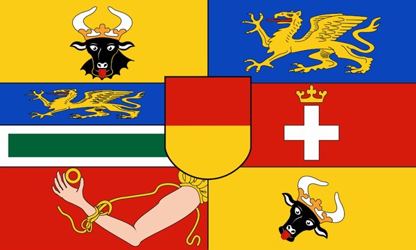 Grand Duchy of Mecklenburg-Schwerin, Grand Dukes flag, 1897-1918, size: 150 x 90 cm