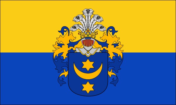 Coat of arms of Drzewica - Color's flag with coat of arms - size: 150 x 90 cm
