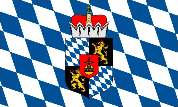 Bavaria, lozenge flag with lesser coat of arms of the electorate, size: 150 x 90 cm