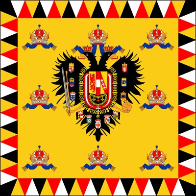 Österreich-Ungarn, Flagge (Standarte) des Kaisers, 1894-1915, Größe: 113 x 113 cm