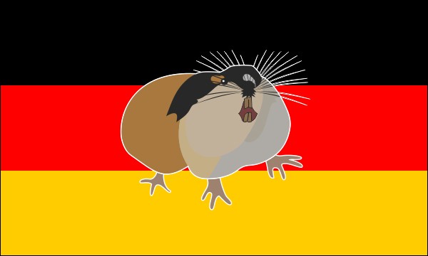 Deutschland, Flagge mit Lemming, Größe: 150 x 90 cm