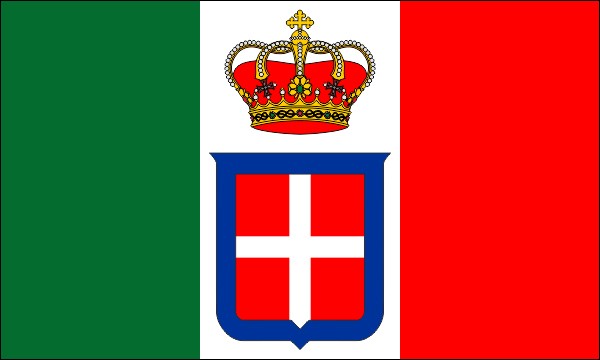 Italien, Marine- und Kriegsflagge, 1851-1946, Größe: 150 x 90 cm