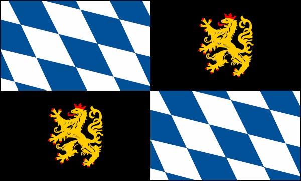 Kurpfalz, Flagge, 1776-1789, Größe: 150 x 90 cm