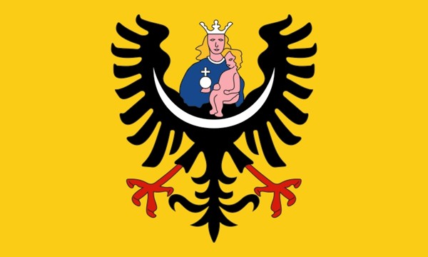 Flag of Lüben (Lubin) in Silesia, size: 150 x 90 cm