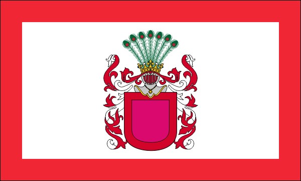 Herb Janina - Flaga z obramowaniem i z herbem - Rozmiar: 150 x 90 cm