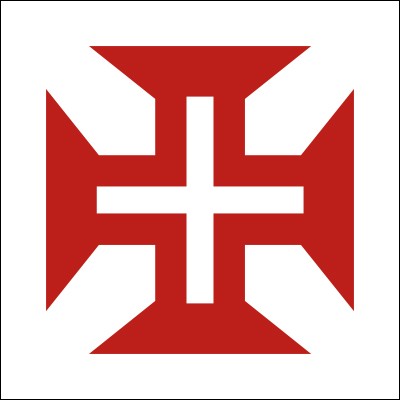 Königreich Portugal, Flagge des Christusordens, Größe: 113 x 113 cm