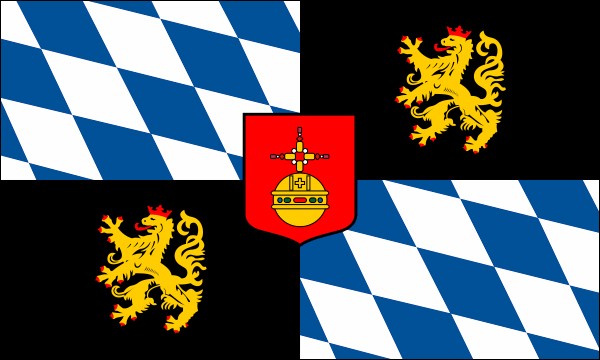 Kurpfalz, Flagge, 1776-1789, mit Reichsapfel, Größe: 150 x 90 cm