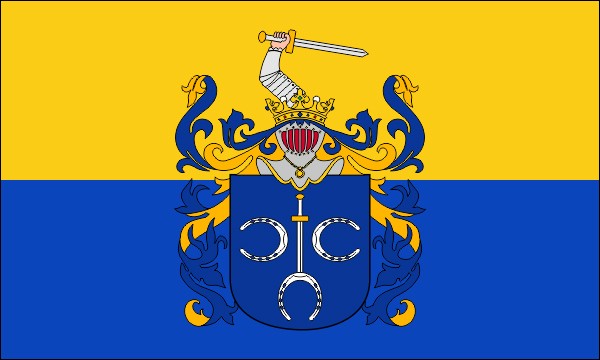 Coat of arms of Belina - Color's flag with coat of arms - size: 150 x 90 cm