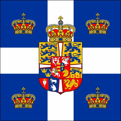 Griechenland, Flagge (Standarte) des Königs, 1935-1973, Größe: 113 x 113 cm