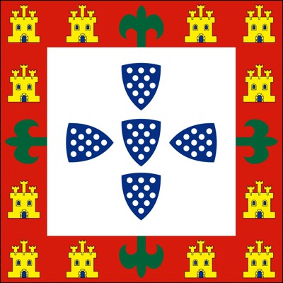Königreich Portugal, Flagge, 1383-1485, Größe: 113 x 113 cm