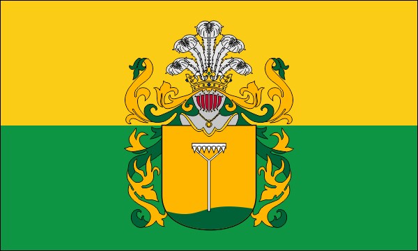 Coat of arms of Grabie - Color's flag with coat of arms - size: 150 x 90 cm