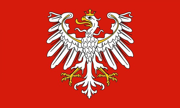 Königreich Polen, Flagge, 1386-1569, Größe: 150 x 90 cm